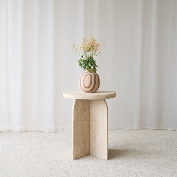 Otinia Travertine Side Table | Sand