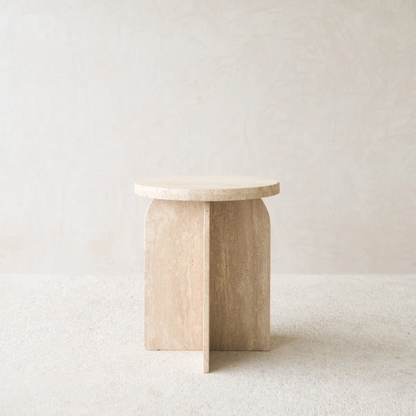 Otinia Travertine Side Table | Sand
