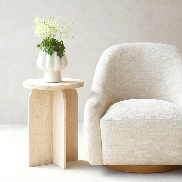 Otinia Travertine Side Table | Sand