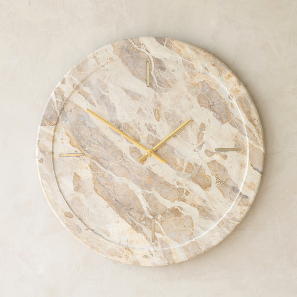 Sistelo Clock | Taupe Marble