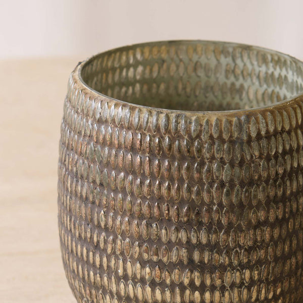 Bomadi Glass Hurricane | Antique Copper