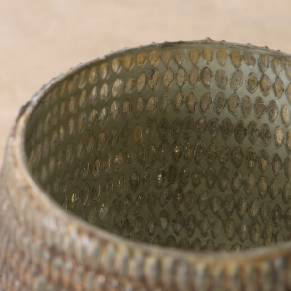 Bomadi Glass Hurricane | Antique Copper