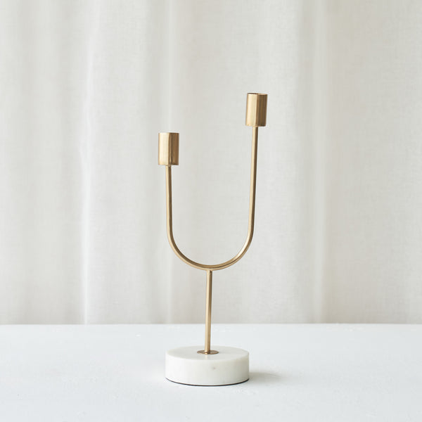 Florike Candle Holder | White Gold