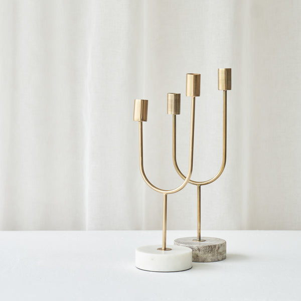 Florike Candle Holder | White Gold