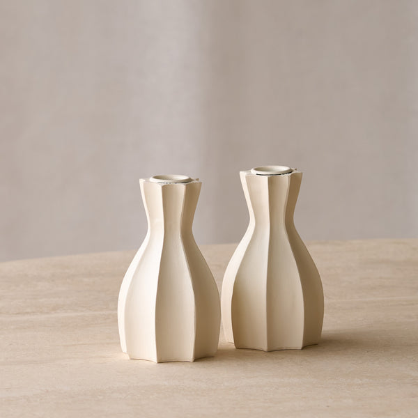 Limnos Candlestick | Cream