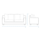 Beccy Sofa | 3 Seater - Bespoke Fabric (216cm)