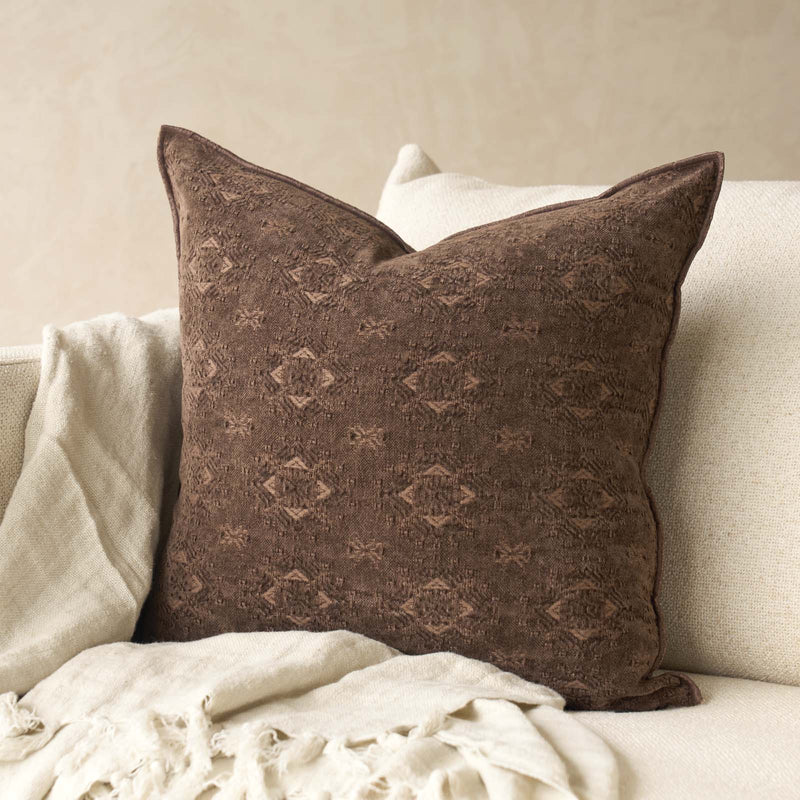 Jacquard Cushion | Stone Washed Kilim - Arabica (50 x 50cm)