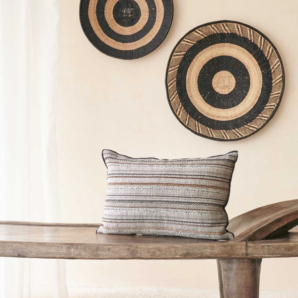 Cushion Bivouac Striped | Ardoise (60 x 40cm)