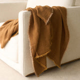 Crepon Throw | Washed Linen - Havane (160 x 250cm)