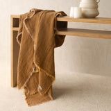 Crepon Throw | Washed Linen - Havane (160 x 250cm)