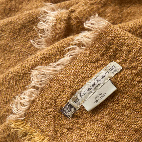 Crepon Throw | Washed Linen - Havane (160 x 250cm)