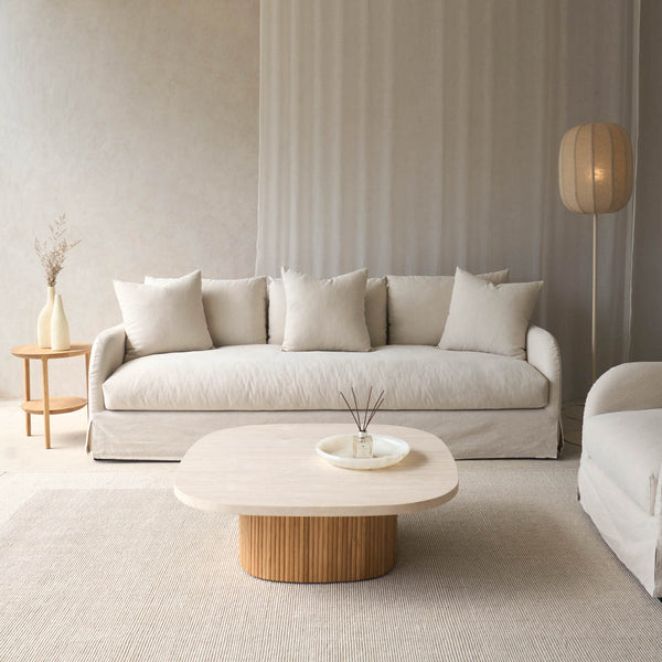 Corte Fabric Sofa | Ecru (234cm) - Originals Furniture