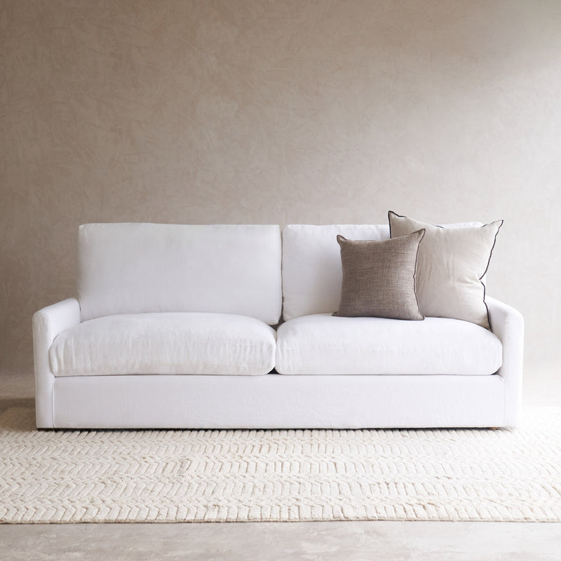 Bondi Fabric Sofa | 3 Seater - Snow (235cm)