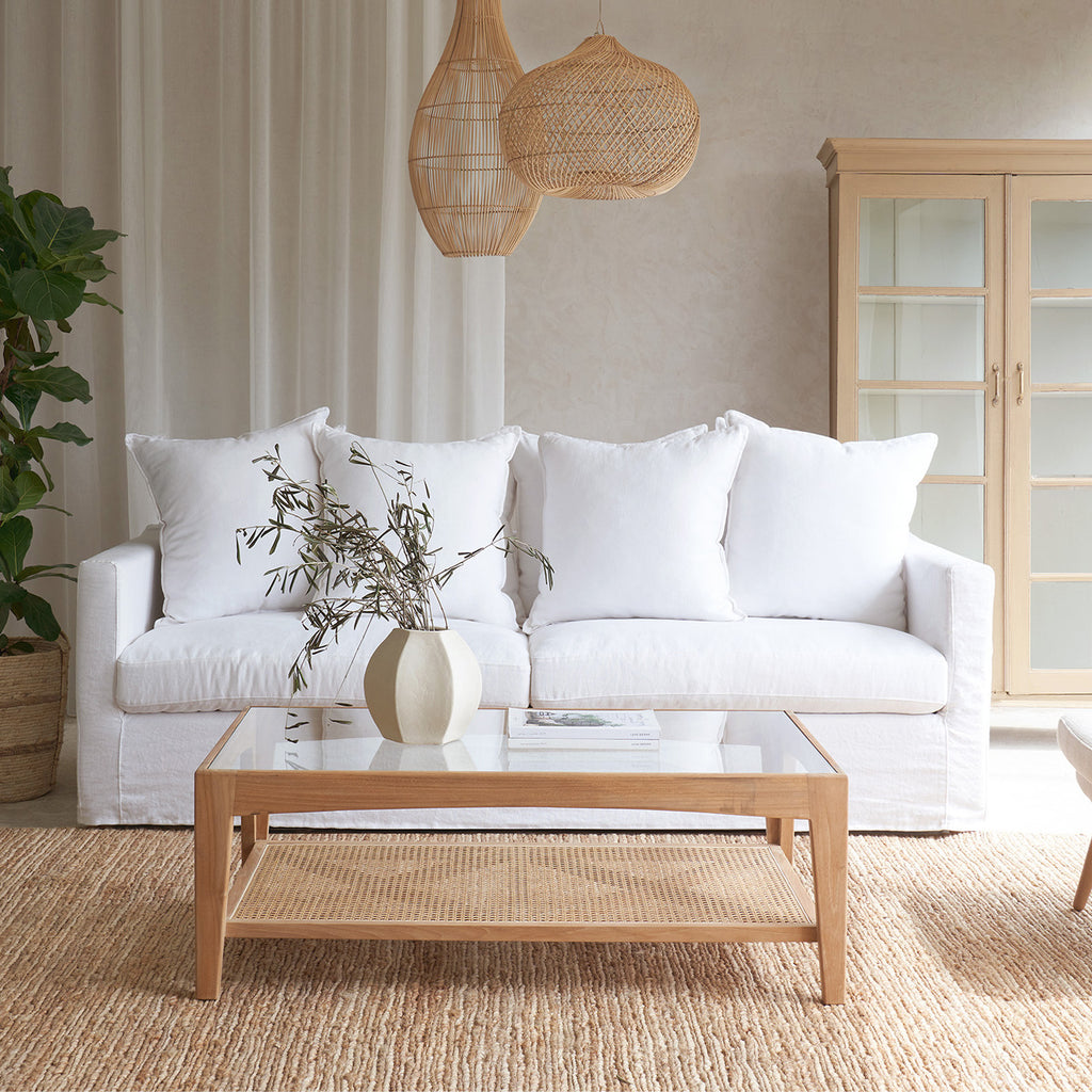 Fabric white sofa discount