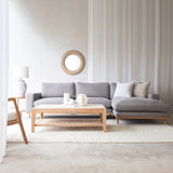 James L Shape Fabric Sofa | Slate (290cm)