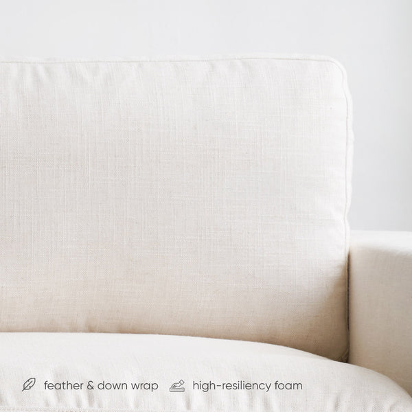 James L shape fabric sofa in oatmeal - Originals Furniture Singapore