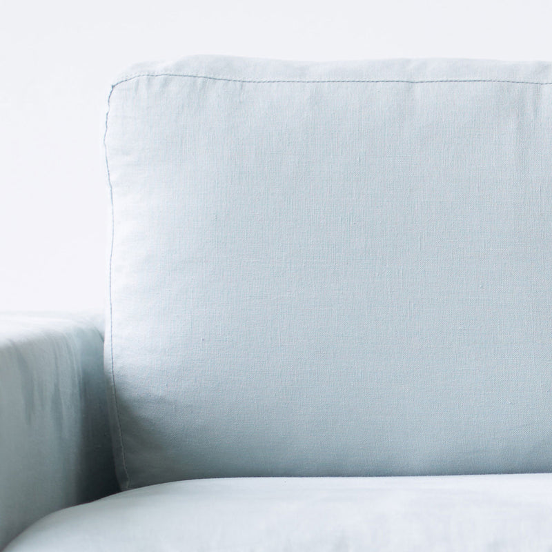 James L shape fabric sofa in sky - Originals Furniture Singapore