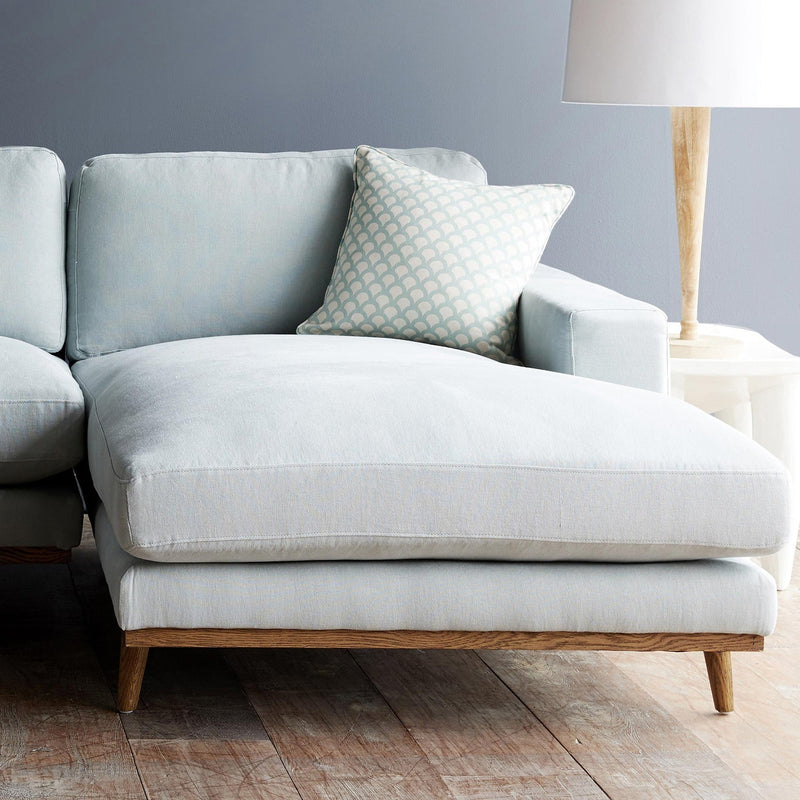 James L shape fabric sofa in sky - Originals Furniture Singapore