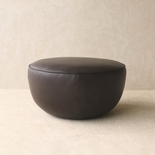 Fable Leather Ottoman | Cigar (70cm)