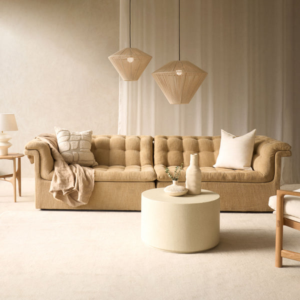 Furrow Modular Fabric Sofa | Toffee (266cm)