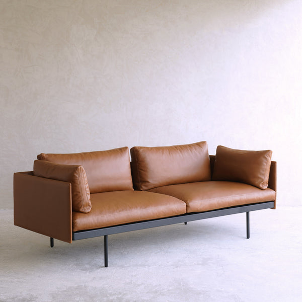 Bureau Leather Sofa | 2.5 Seater (202cm) - Saddle