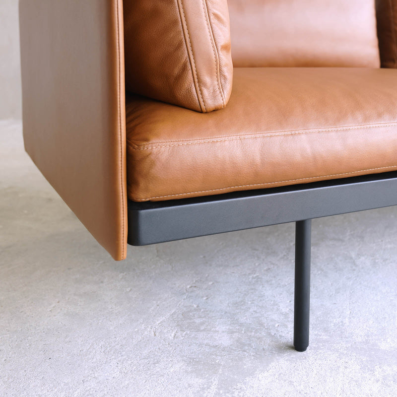 Bureau Leather Sofa | 2.5 Seater (202cm) - Saddle