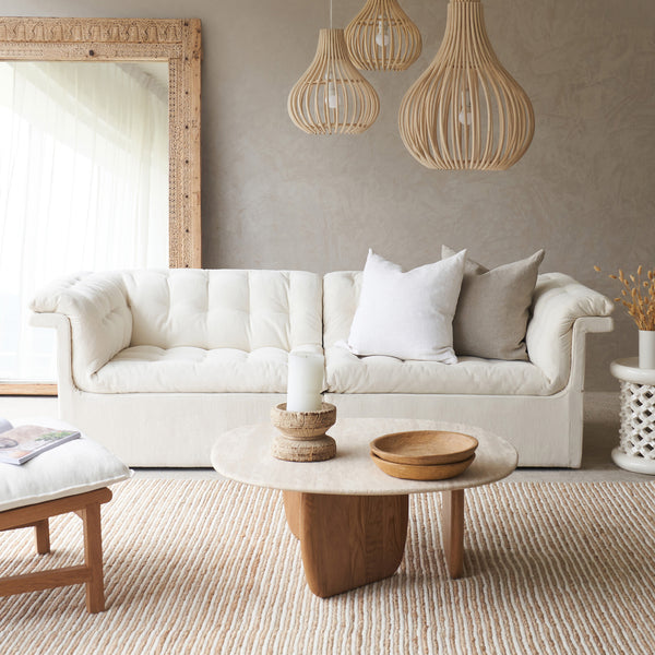 Furrow Modular Fabric Sofa | Blanc (226cm)