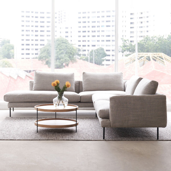 Natadora opia L shape fabric sofa in storm - Originals  Furniture Singapore