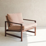 Troubadour Fabric Armchair | Walnut Frame - Apricot