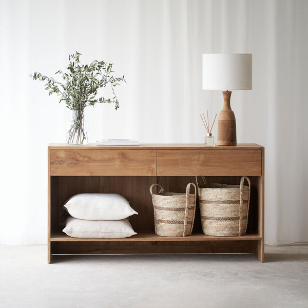 Ossett Closed Back Console | Teak - Natural (150cm) - Originals Furniture