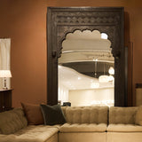 Vintage Teak Carved Mirror with Arch | Chocolate - Originals Furniture