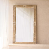 Vintage Carved Teak Mirror | Natural