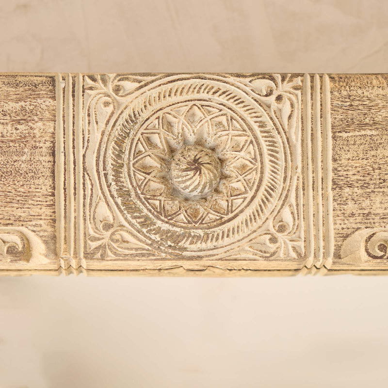 Vintage Carved Teak Mirror | Natural