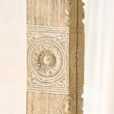 Vintage Carved Teak Mirror | Natural