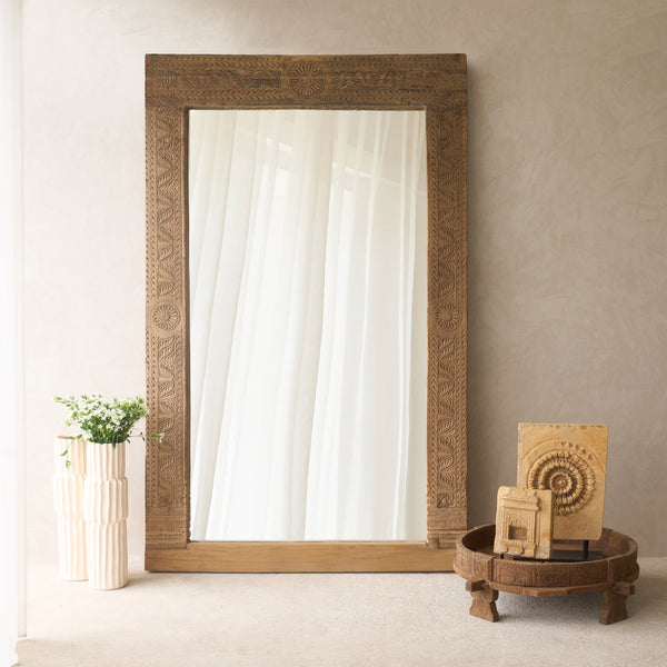 Vintage Floral Carved Mirror | A
