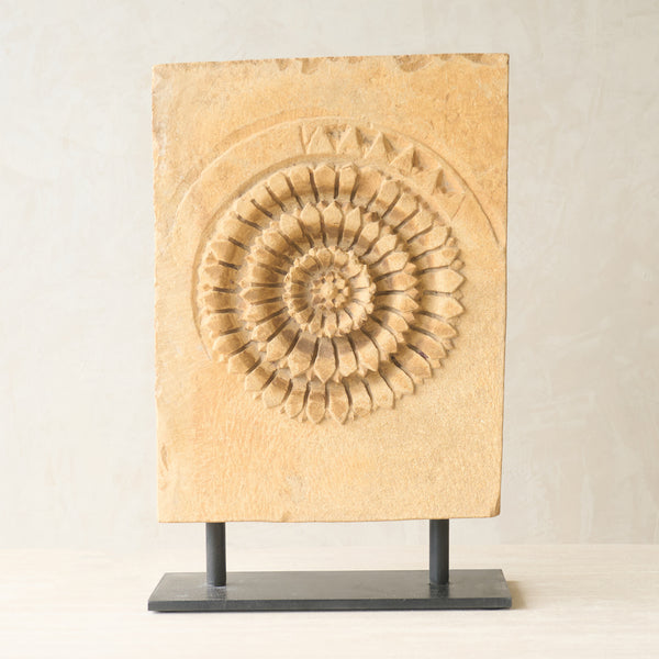 Reclaimed Sandstone Rosette Panel