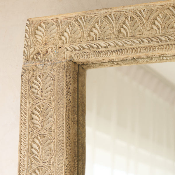 Vintage Floral Carved Mirror | C