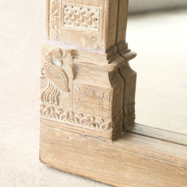 Carved Architectural Teak Mirror | No. 1