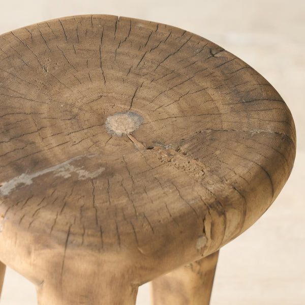 Vintage Naga Tribal Side Table | Natural