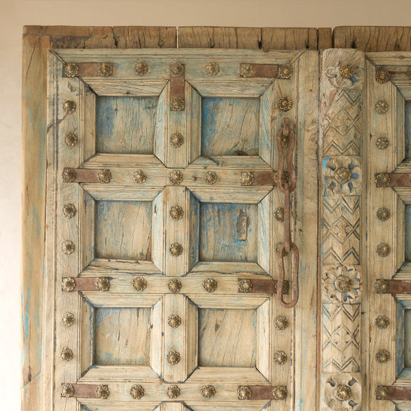 Reclaimed Architectural Teak Door | Blue Patina No. 1