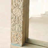 Carved Teak Mirror XL - Blue Patina | A