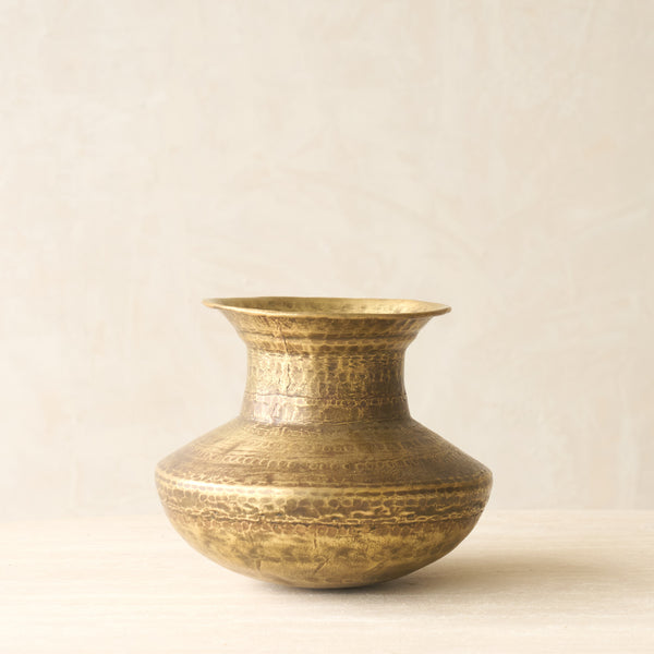 Hand Hammered Vintage Brass Pot - Originals Furniture