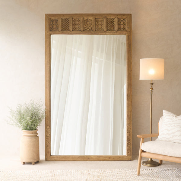 Vintage Teak Carved Mirror | Natural | No. 1