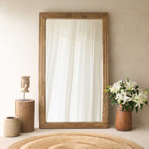 Vintage Teak Carved Mirror | Natural  | No. 2