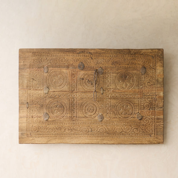 Vintage Teak Carved Panel