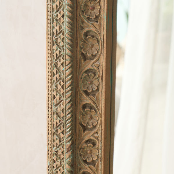 Vintage Floral Carved Mirror | D