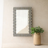 Handcrafted Bone Inlay Geometric Mirror | No. 2