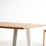 Oak Dining Table with white A frame base - Originals Furniture Singapore