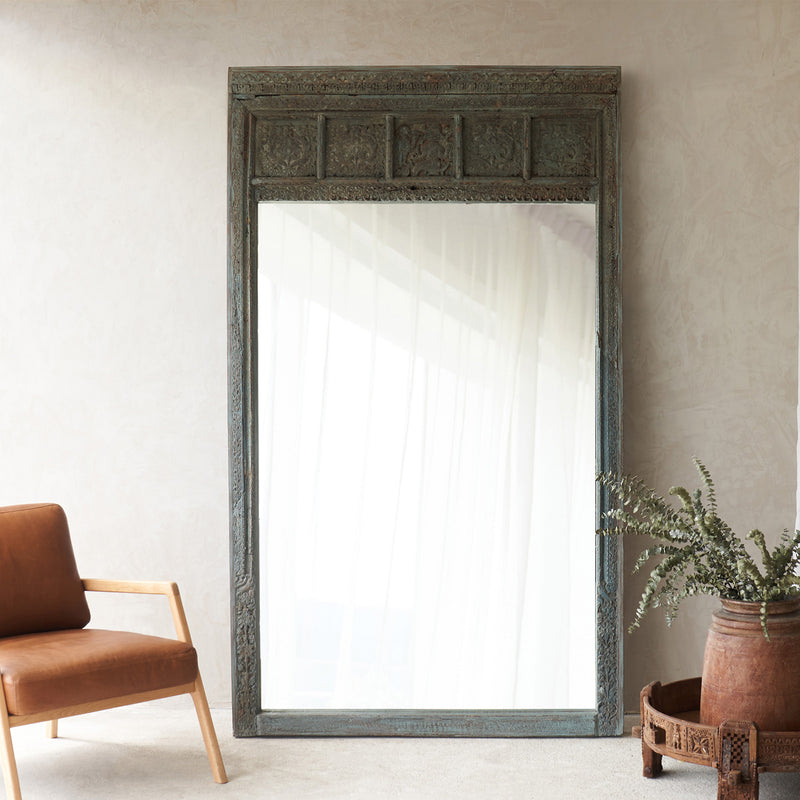 Vintage Carved Teak Mirror