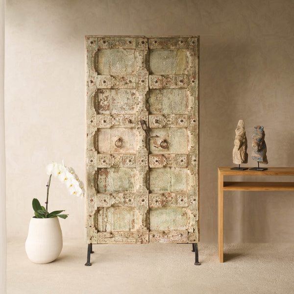 Vintage Carved Door | Whitewashed Mint - Originals Furniture